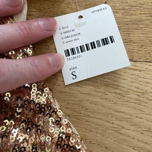 Free People Lights Out Sequin Halter Top in Rose Gold - Picture 3 of 5